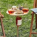 Miniatyrbild 2 av 4: GRTBNH hopfällbart vinbord för picknick, mini bärbart vinställ i trä med glas- och flaskhållare, campingbord d A105