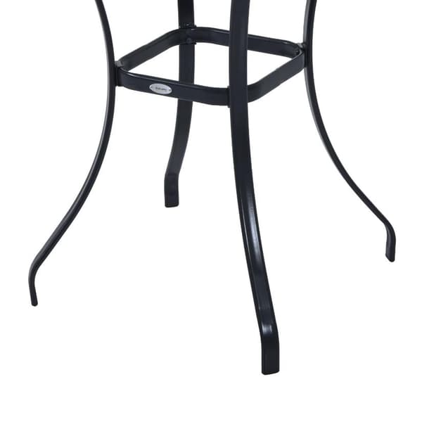 Nancy's Montebello Tuintafel - Glazen Tafel - Bistrotafel - Balkontafel - Sort - Metaal - Gehard Glas - 68,5 x 68,5 cm