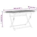 Miniatyrbillede 8 af 9: vidaXL foldbart havebord 160x85x75 cm massivt akacietræ