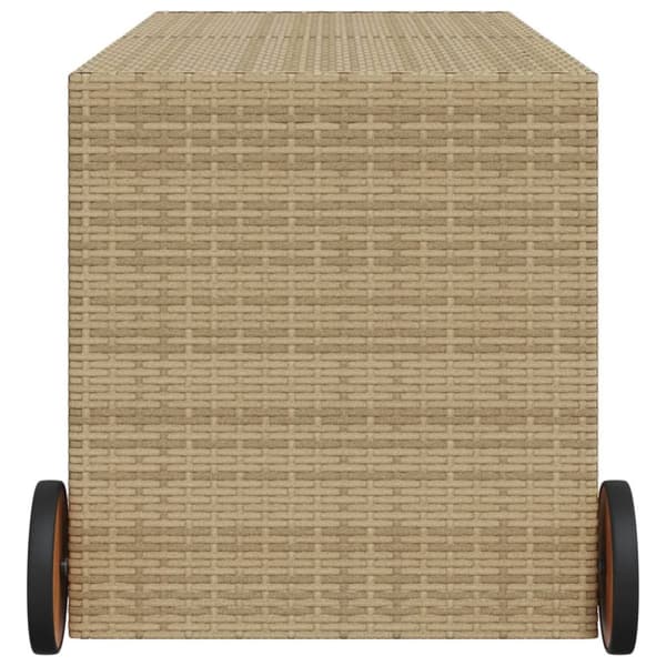 vidaXL opbevaringsboks med hjul 283 l polyrattan beige