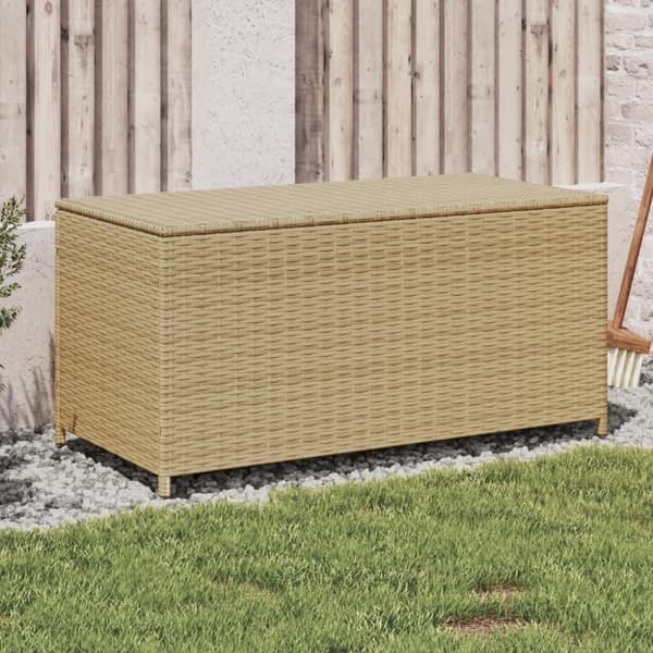 vidaXL Puutarhan säilytyslaatikko beige sekoitus 190 l polyrottinki