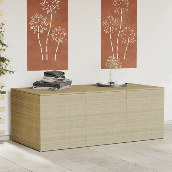 vidaXL Puutarhan säilytyslaatikko beige sekoitus 984 l polyrottinki