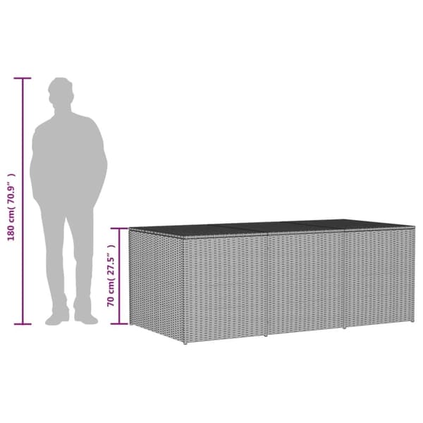 vidaXL Putekasse blandet beige 984L cm polyrotting