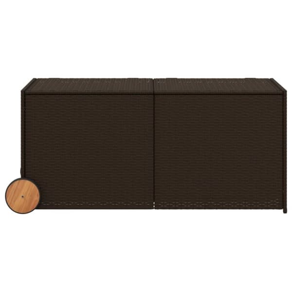 vidaXL opbevaringsboks med hjul 283 l polyrattan brun