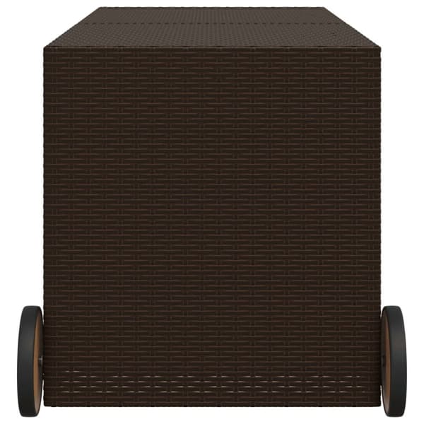 vidaXL opbevaringsboks med hjul 283 l polyrattan brun