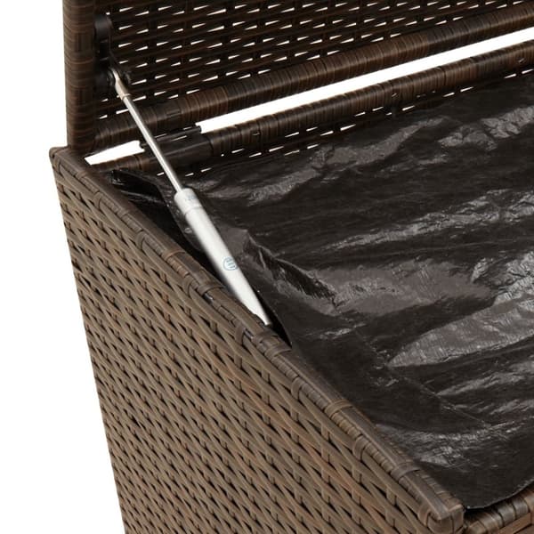 vidaXL opbevaringsboks med hjul 283 l polyrattan brun