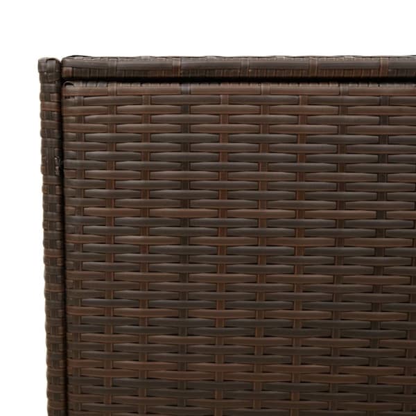 vidaXL opbevaringsboks med hjul 283 l polyrattan brun