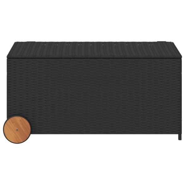 vidaXL opbevaringsboks med hjul 190 l polyrattan sort