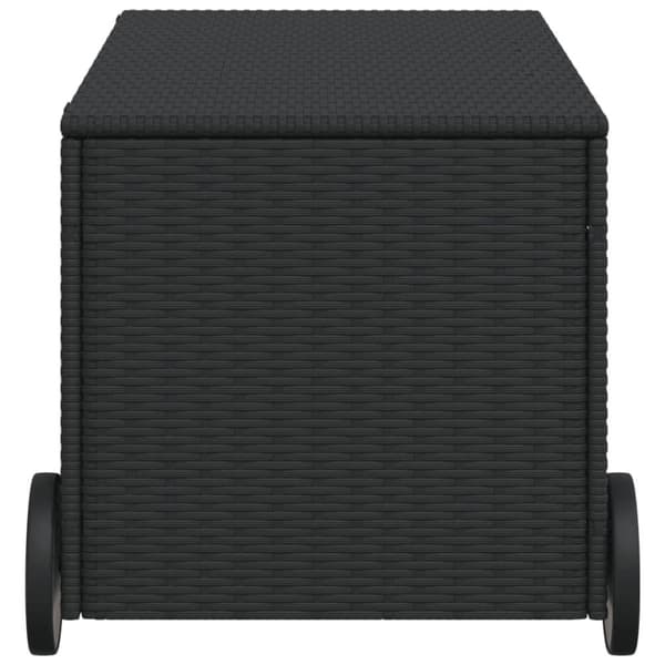 vidaXL opbevaringsboks med hjul 190 l polyrattan sort