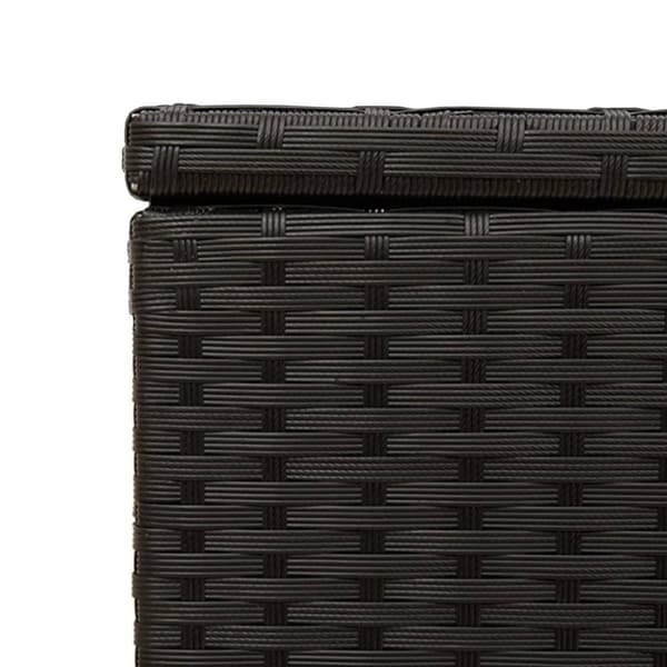 vidaXL opbevaringsboks med hjul 190 l polyrattan sort
