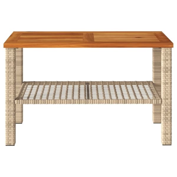 vidaXL Hagebord beige 70x38x42 cm polyrotting og akasie