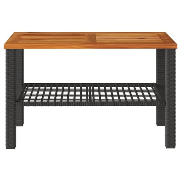 vidaXL Trädgårdsbord svart 70x38x42 cm konstrotting akaciaträ