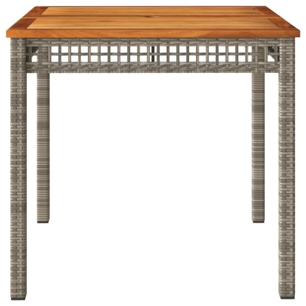 vidaXL havebord 80x80x74 cm polyrattan og akacietræ grå