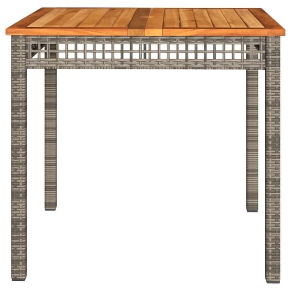 vidaXL havebord 80x80x74 cm polyrattan og akacietræ grå