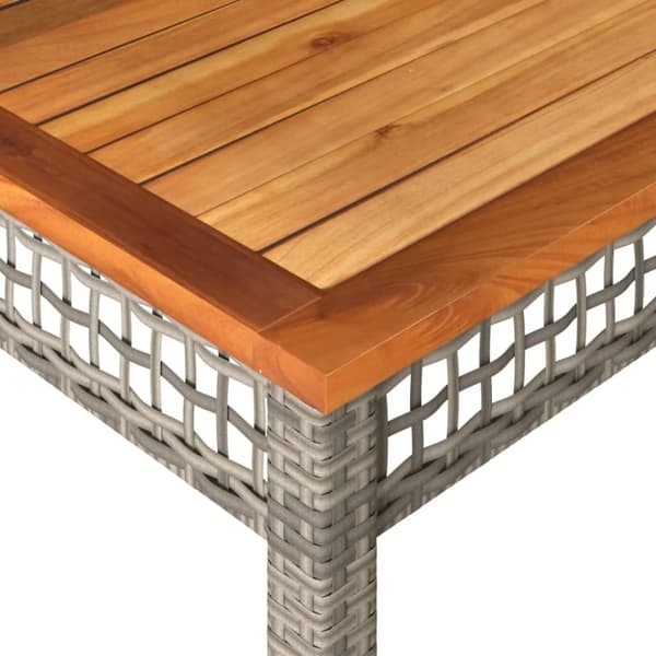 vidaXL havebord 80x80x74 cm polyrattan og akacietræ grå