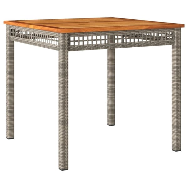 vidaXL havebord 80x80x74 cm polyrattan og akacietræ grå