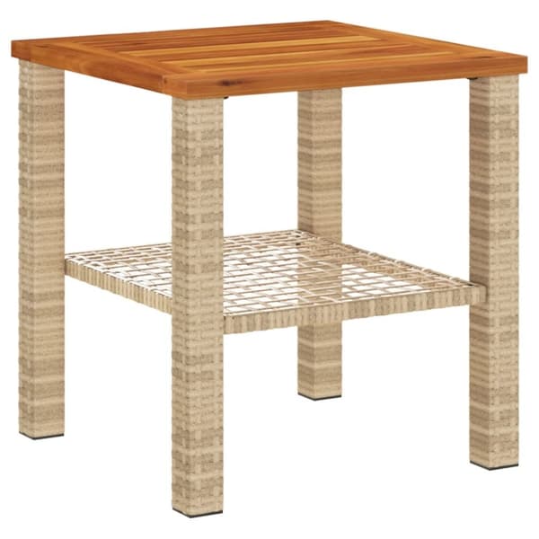 vidaXL Hagebord beige 40x40x42 cm polyrotting og akasie