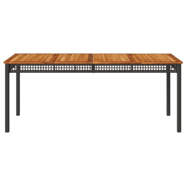 vidaXL Trädgårdsbord svart 180x90x75 cm konstrotting akaciaträ