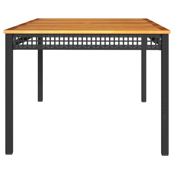 vidaXL Trädgårdsbord svart 180x90x75 cm konstrotting akaciaträ