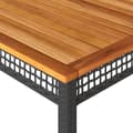 Miniatyrbild 6 av 9: vidaXL Trädgårdsbord svart 180x90x75 cm konstrotting akaciaträ