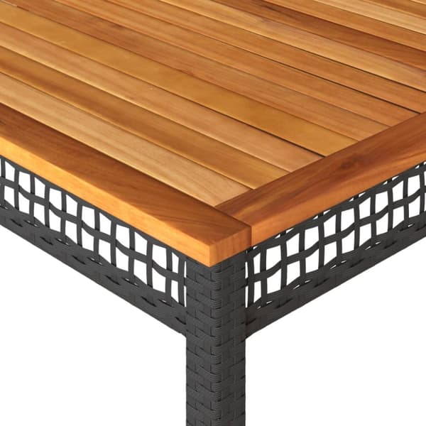 vidaXL Trädgårdsbord svart 180x90x75 cm konstrotting akaciaträ
