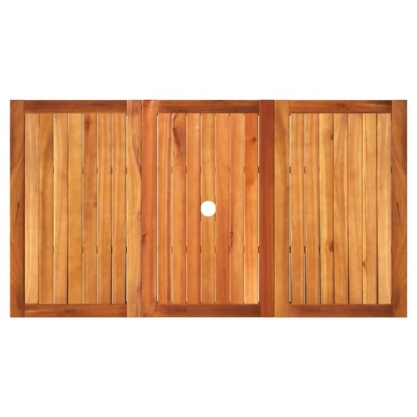 vidaXL Puutarhapöytä musta 140x80x75 cm polyrottinki ja akasiapuu