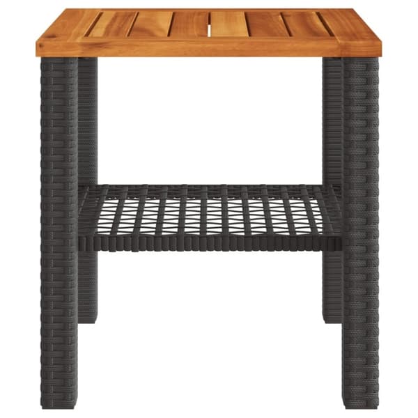 vidaXL Trädgårdsbord svart 40x40x42 cm konstrotting akaciaträ