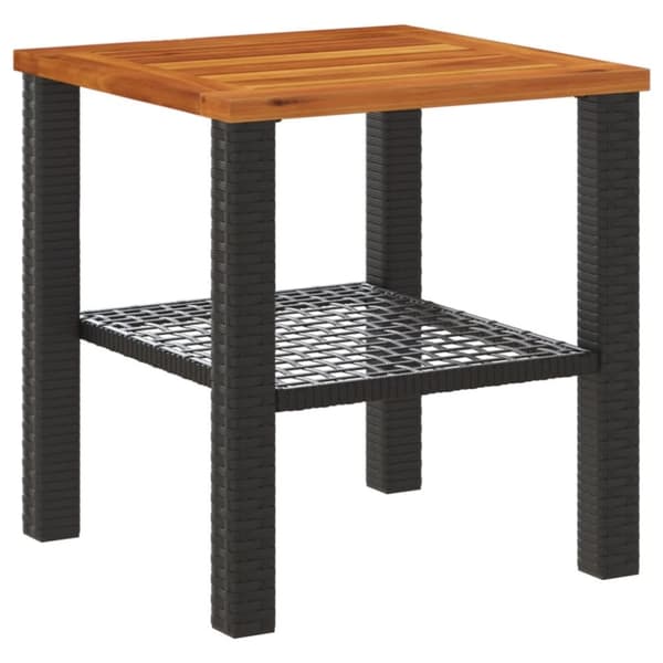 vidaXL Trädgårdsbord svart 40x40x42 cm konstrotting akaciaträ