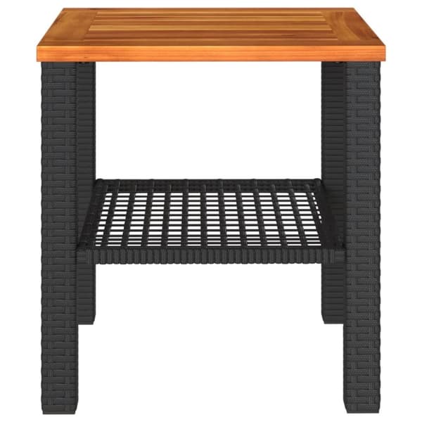 vidaXL havebord 40x40x42 cm polyrattan og akacietræ sort