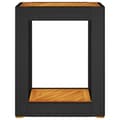 Miniatyrbillede 5 af 11: vidaXL havebord med trætop 60x40x75 cm polyrattan sort