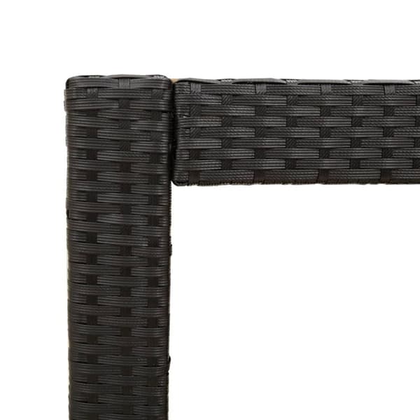 vidaXL havebord med trætop 60x40x75 cm polyrattan sort