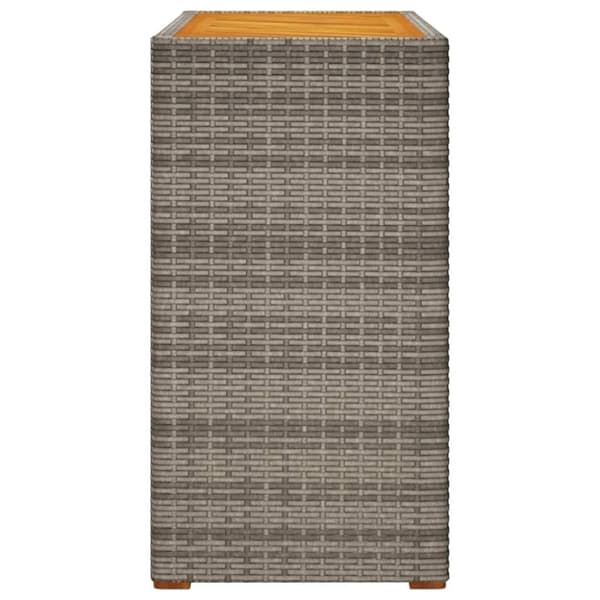 vidaXL Puutarhan sivupöytä puulevyllä harmaa 100x40x75 cm polyrottinki