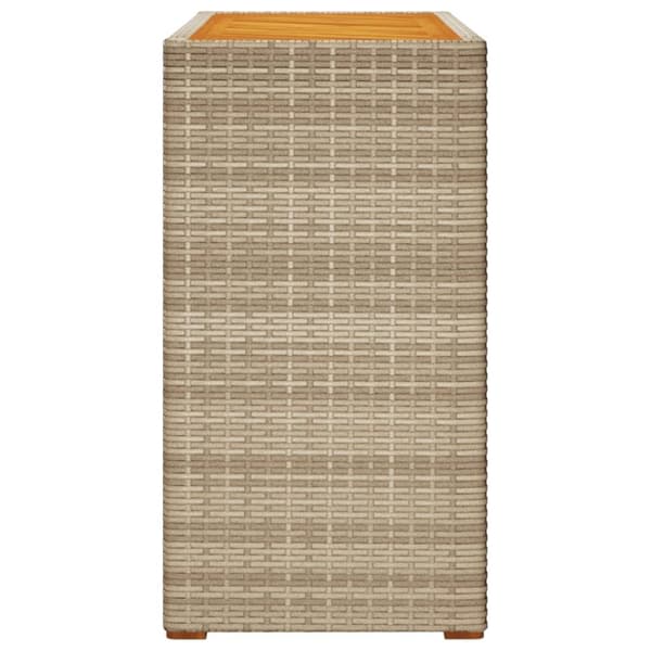 vidaXL havebord med trætop 100x40x75 cm polyrattan sort