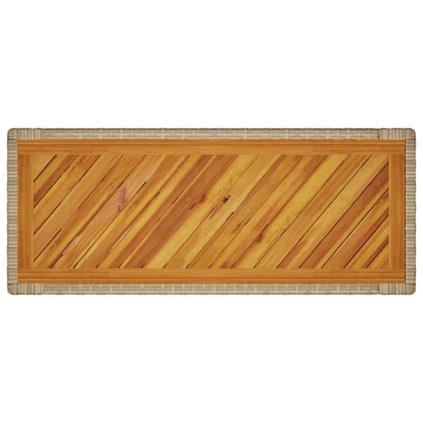 vidaXL havebord med trætop 100x40x75 cm polyrattan sort