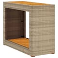 Miniatyrbillede 1 af 11: vidaXL havebord med trætop 100x40x75 cm polyrattan sort