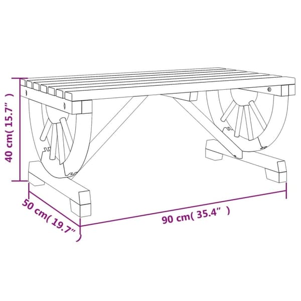 vidaXL havebord 90x50x40 cm massivt grantræ