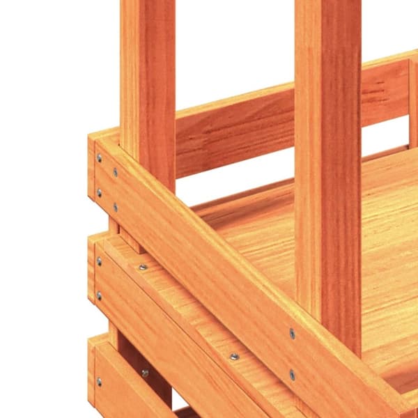 vidaXL Utendørs barbord med tak voksbrun 112,5x57x195,5 cm heltre furu