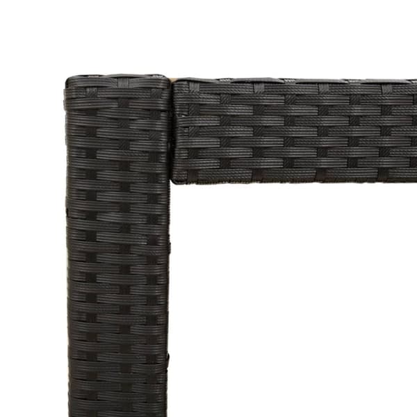 vidaXL havebord med trætop 100x40x75 cm polyrattan sort