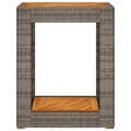 Miniatyrbild 5 av 11: vidaXL Trädgårdsbord med träskiva grå 60x40x75 cm konstrotting