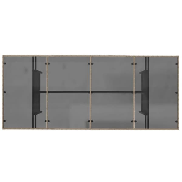 vidaXL Hagebord med glassplate beige 190x80x74 cm polyrotting