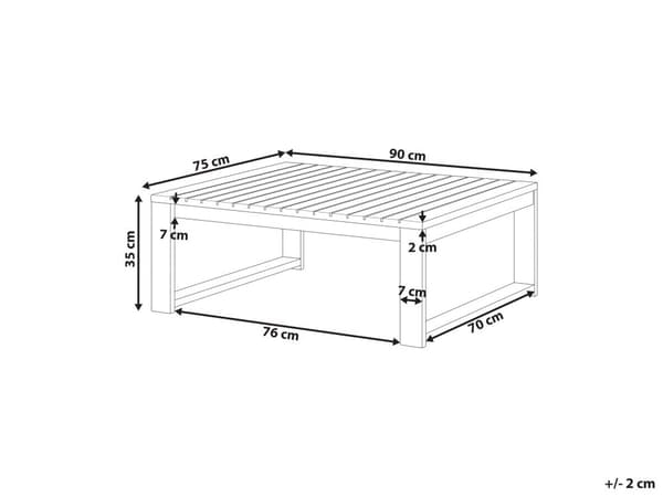Trädgårdssoffbord Ljust Akaciaträ 90 x 75 cm Utomhus Modern Design Terrass Balkong Uteplats