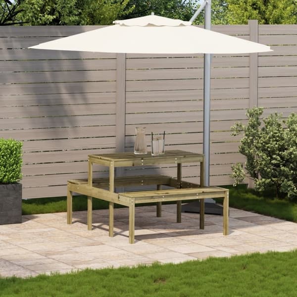 vidaXL Picknickbord 110x134x75 cm impregnerad furu