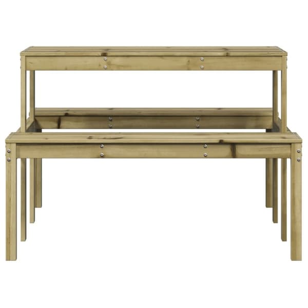vidaXL Picknickbord 110x134x75 cm impregnerad furu