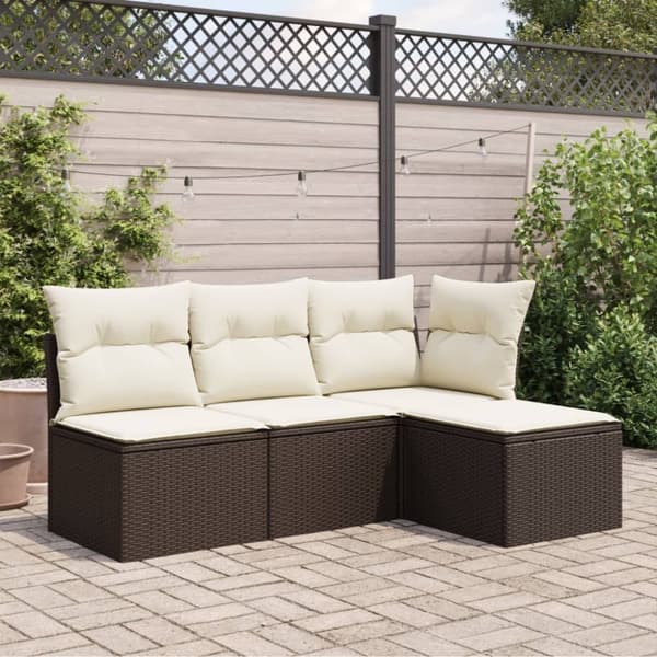 vidaXL Trädgårdspall med dyna brun 55x55x37 cm konstrotting