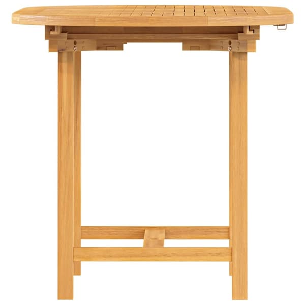 vidaXL Uttrekkbart hagebord 110-160x80x75 cm heltre teak