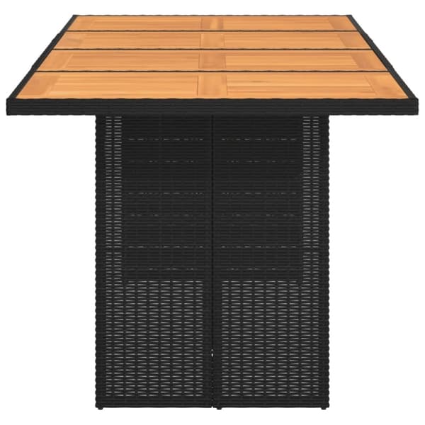 vidaXL Trädgårdsbord med akaciaträ svart 190x80x74 cm konstrotting