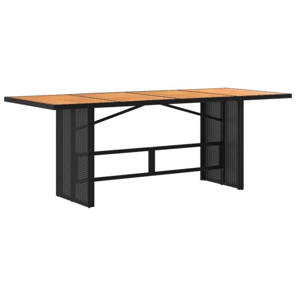 vidaXL Trädgårdsbord med akaciaträ svart 190x80x74 cm konstrotting