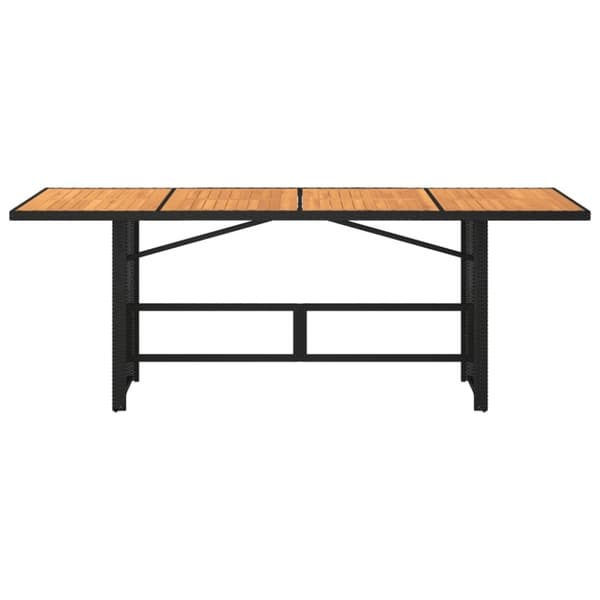 vidaXL Trädgårdsbord med akaciaträ svart 190x80x74 cm konstrotting