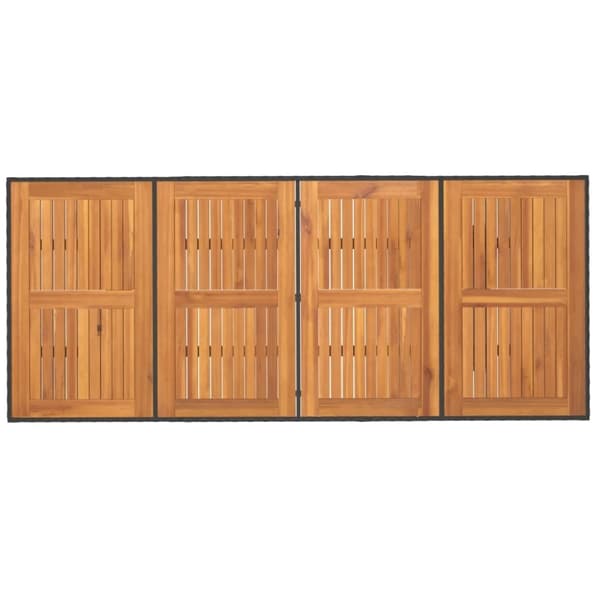 vidaXL Trädgårdsbord med akaciaträ svart 190x80x74 cm konstrotting