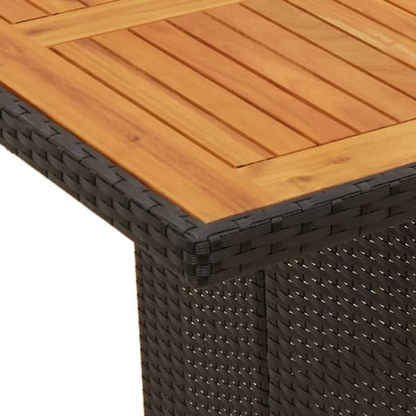 vidaXL Trädgårdsbord med akaciaträ svart 190x80x74 cm konstrotting